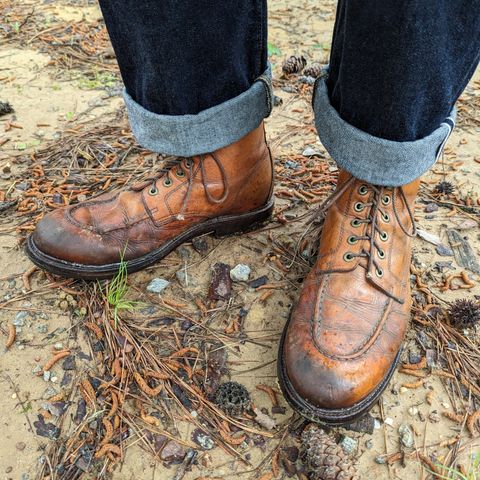 View photo of Grant Stone Brass Boot in Horween Tan Essex