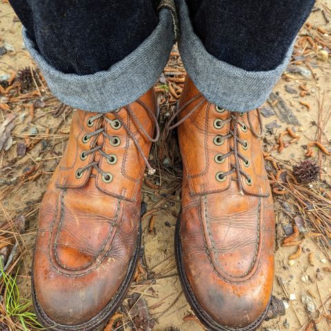 View photo of Grant Stone Brass Boot in Horween Tan Essex