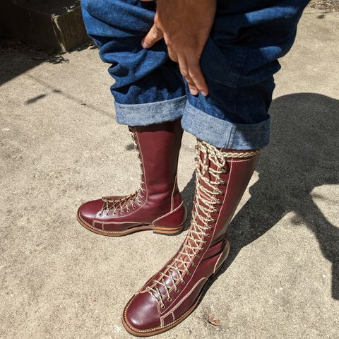 Willie's Handmade Boots Unlisted Model in S.B. Foot Black Cherry Excalibur