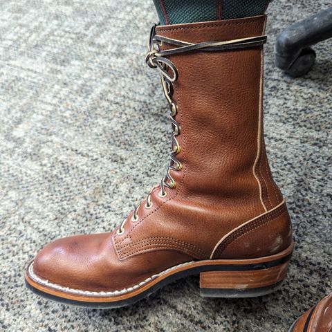 View photo of Nicks MTO in Wickett & Craig Medium Brown Milled Traditional Harness