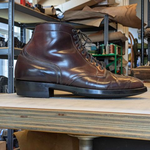 Alden Plain Toe Boot in Horween Color 8 Shell Cordovan