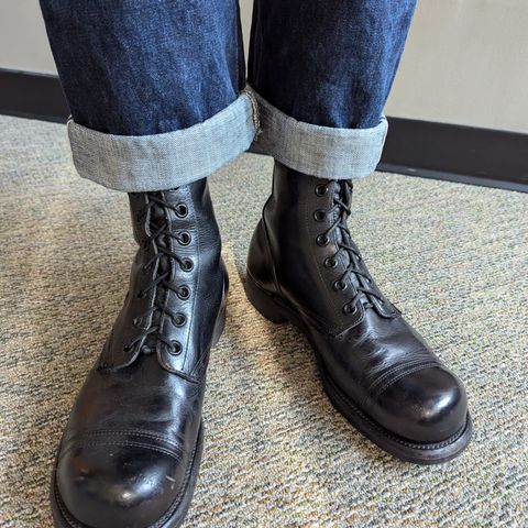 View photo of Endicott Johnson US Army Combat Boots (1961) in Black Leather