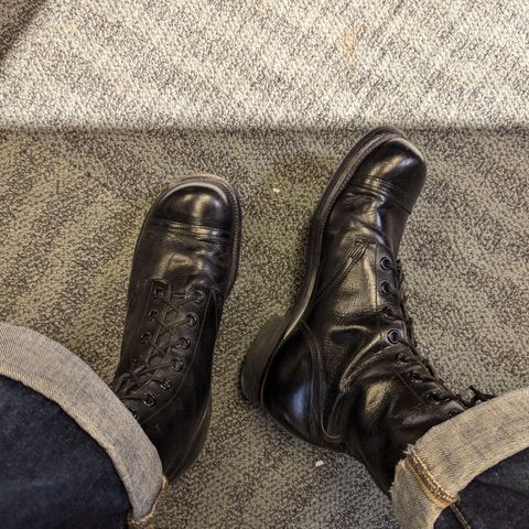 View photo of Endicott Johnson US Army Combat Boots (1961) in Black Leather