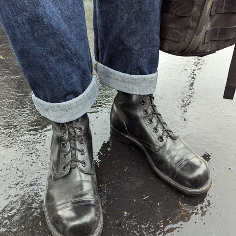 View photo of Endicott Johnson US Army Combat Boots (1961) in Black Leather