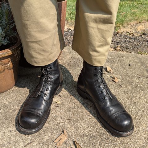 View photo of Endicott Johnson US Army Combat Boots (1961) in Black Leather