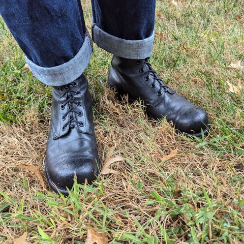 View photo of Endicott Johnson US Army Combat Boots (1961) in Black Leather