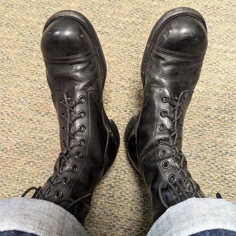 View photo of Endicott Johnson US Army Combat Boots (1961) in Black Leather