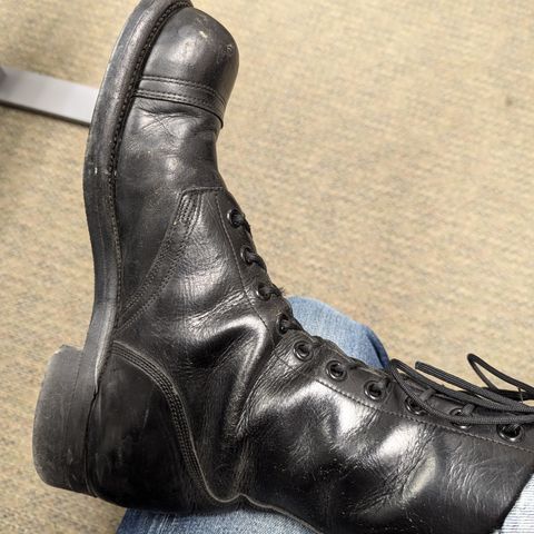 View photo of Endicott Johnson US Army Combat Boots (1961) in Black Leather