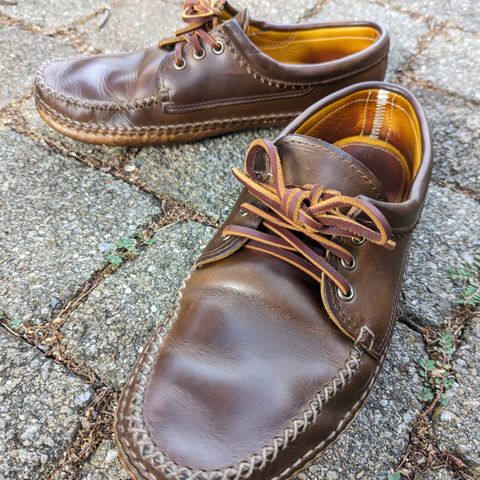 View photo of Quoddy Blucher in Horween Olive Chromexcel