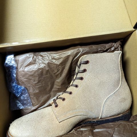 Clinch Yeager Boots in Wickett & Craig Natural Latigo Roughout