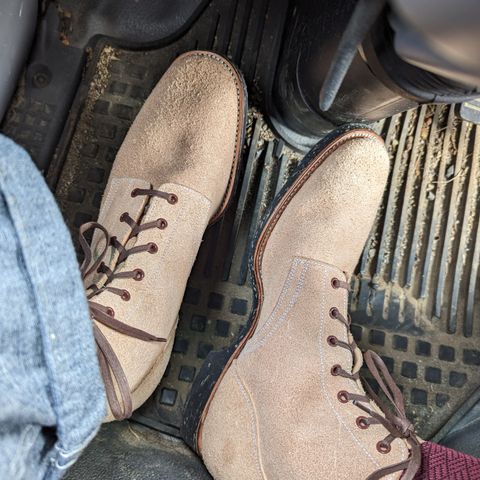 Clinch Yeager Boots in Wickett & Craig Natural Latigo Roughout