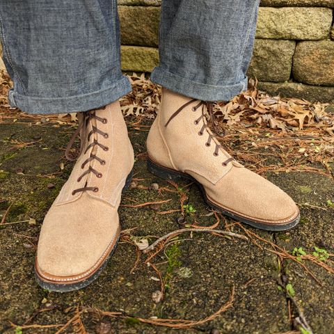 Clinch Yeager Boots in Wickett & Craig Natural Latigo Roughout