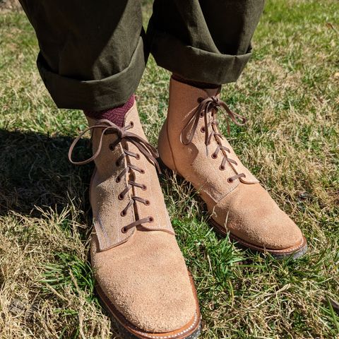 Clinch Yeager Boots in Wickett & Craig Natural Latigo Roughout