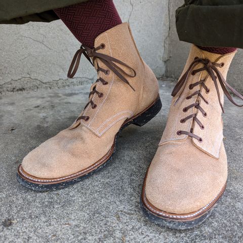 Clinch Yeager Boots in Wickett & Craig Natural Latigo Roughout