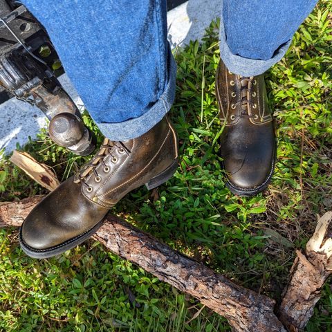 Unsung U 22-1 Slog Boot in Wickett & Craig Olive H Latigo