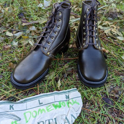 Unsung U 22-1 Slog Boot in Wickett & Craig Olive H Latigo