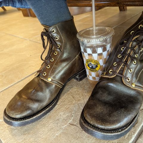 Unsung U 22-1 Slog Boot in Wickett & Craig Olive H Latigo