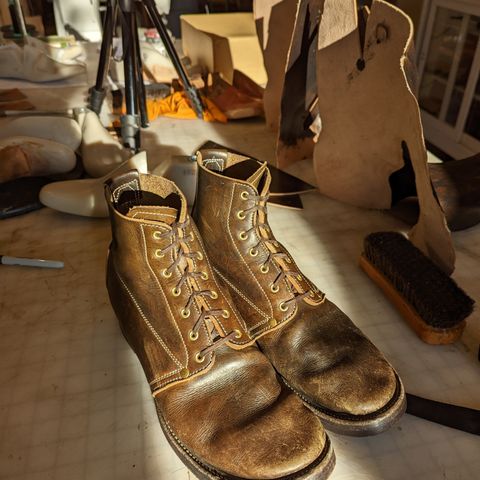 Unsung U 22-1 Slog Boot in Wickett & Craig Olive H Latigo