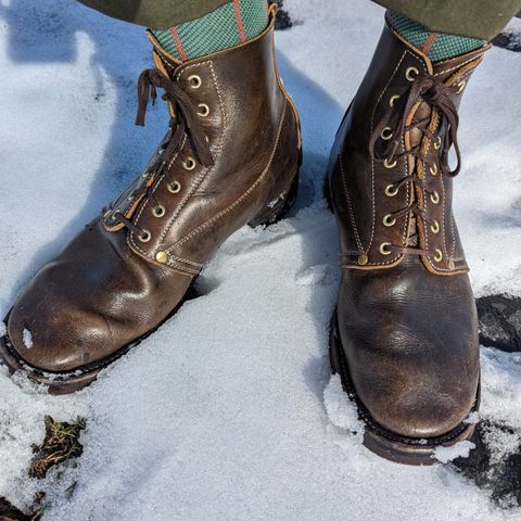 Unsung U 22-1 Slog Boot in Wickett & Craig Olive H Latigo