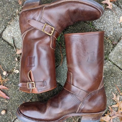 Clinch Engineer Boots 11-Inch Height in Brown-Overdyed Horsebutt