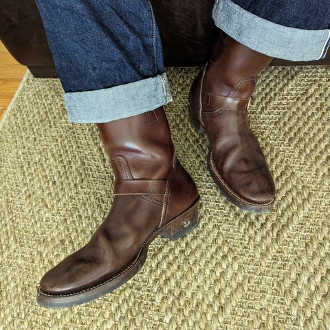 Clinch Engineer Boots 11-Inch Height in Brown-Overdyed Horsebutt