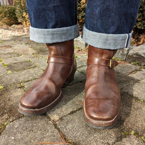 Clinch Engineer Boots 11-Inch Height in Brown-Overdyed Horsebutt