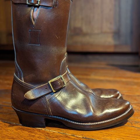 Clinch Engineer Boots 11-Inch Height in Brown-Overdyed Horsebutt