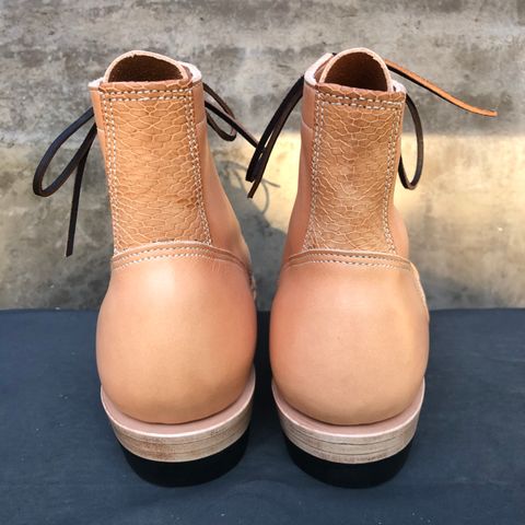 M.F. Boot Co Service Boot in Sepici Tumbled Waxed Natural Veg Tan