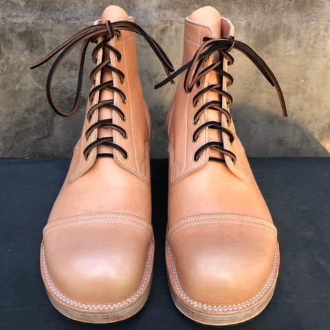 M.F. Boot Co Service Boot in Sepici Tumbled Waxed Natural Veg Tan