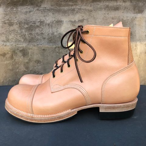 M.F. Boot Co Service Boot in Sepici Tumbled Waxed Natural Veg Tan
