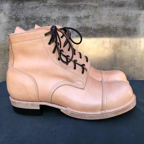 M.F. Boot Co Service Boot in Sepici Tumbled Waxed Natural Veg Tan