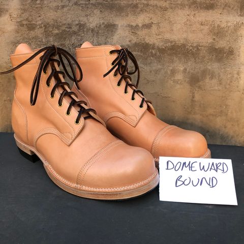M.F. Boot Co Service Boot in Sepici Tumbled Waxed Natural Veg Tan