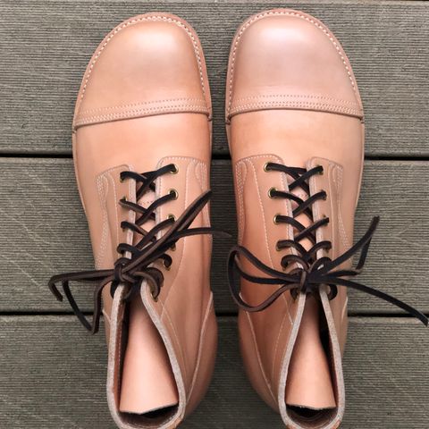 M.F. Boot Co Service Boot in Sepici Tumbled Waxed Natural Veg Tan