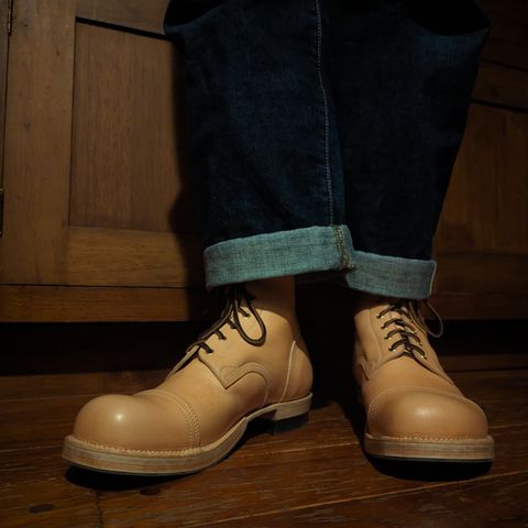 M.F. Boot Co Service Boot in Sepici Tumbled Waxed Natural Veg Tan