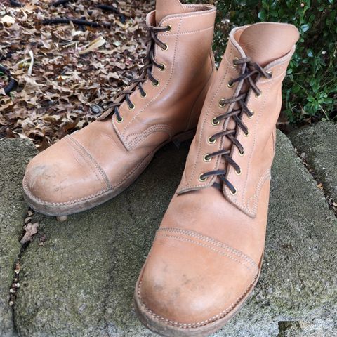 M.F. Boot Co Service Boot in Sepici Tumbled Waxed Natural Veg Tan