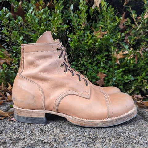 M.F. Boot Co Service Boot in Sepici Tumbled Waxed Natural Veg Tan