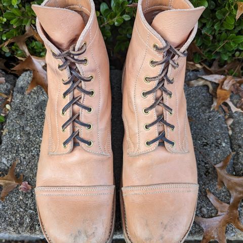 M.F. Boot Co Service Boot in Sepici Tumbled Waxed Natural Veg Tan