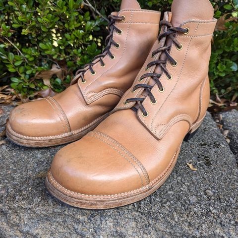 M.F. Boot Co Service Boot in Sepici Tumbled Waxed Natural Veg Tan