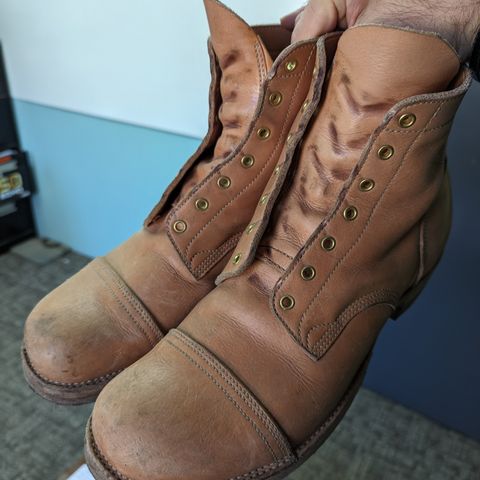 M.F. Boot Co Service Boot in Sepici Tumbled Waxed Natural Veg Tan