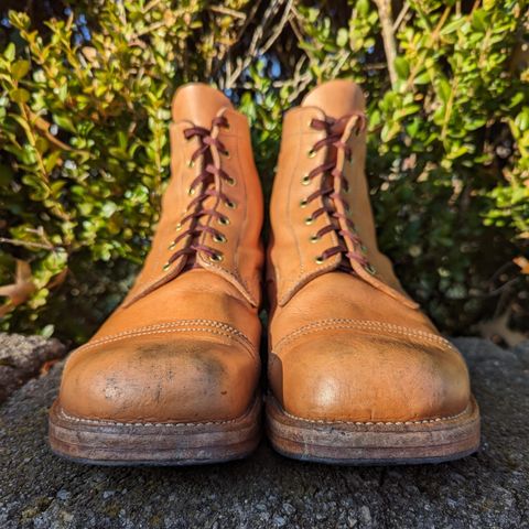 M.F. Boot Co Service Boot in Sepici Tumbled Waxed Natural Veg Tan