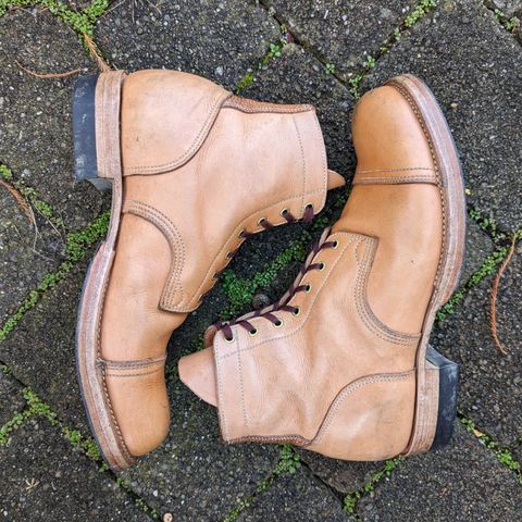 M.F. Boot Co Service Boot in Sepici Tumbled Waxed Natural Veg Tan