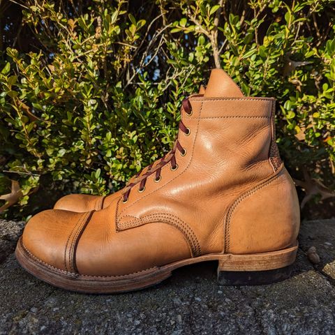 M.F. Boot Co Service Boot in Sepici Tumbled Waxed Natural Veg Tan