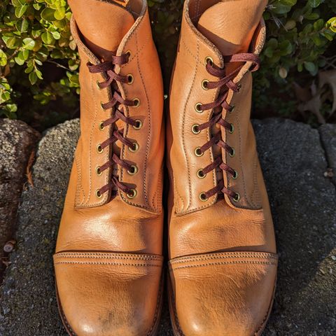 M.F. Boot Co Service Boot in Sepici Tumbled Waxed Natural Veg Tan