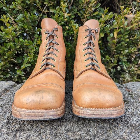 M.F. Boot Co Service Boot in Sepici Tumbled Waxed Natural Veg Tan