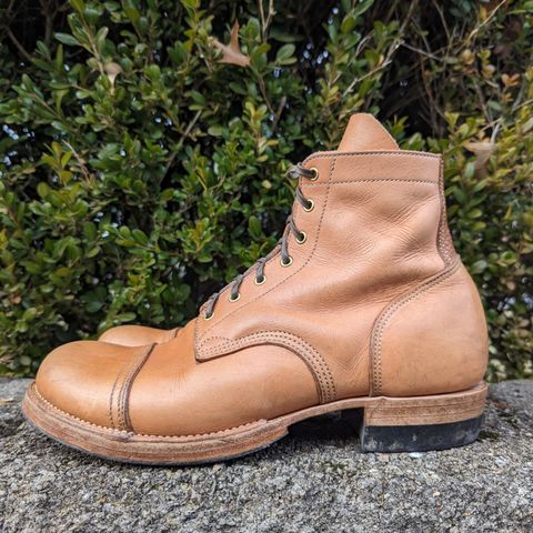 M.F. Boot Co Service Boot in Sepici Tumbled Waxed Natural Veg Tan
