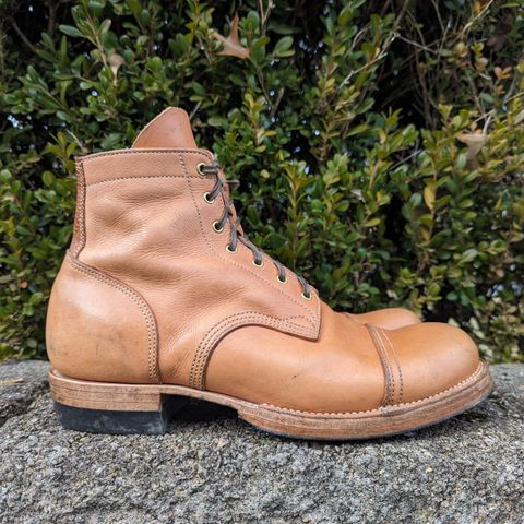 M.F. Boot Co Service Boot in Sepici Tumbled Waxed Natural Veg Tan