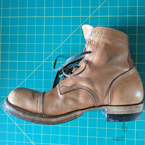 M.F. Boot Co Service Boot in Sepici Tumbled Waxed Natural Veg Tan
