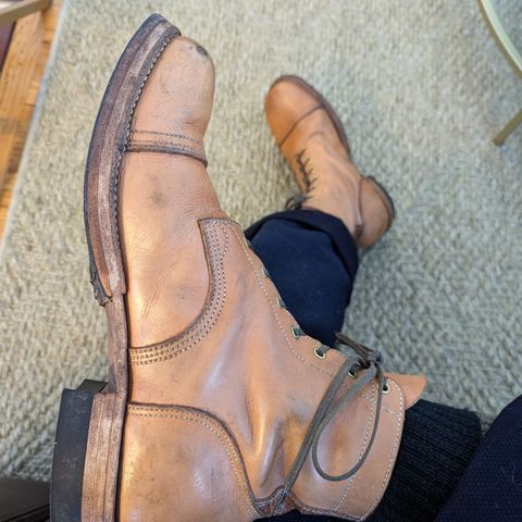 M.F. Boot Co Service Boot in Sepici Tumbled Waxed Natural Veg Tan