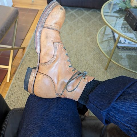 M.F. Boot Co Service Boot in Sepici Tumbled Waxed Natural Veg Tan
