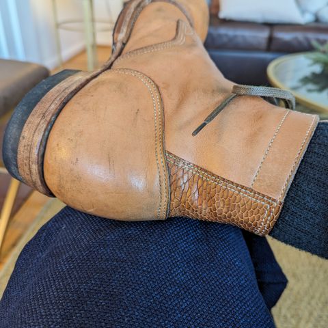 M.F. Boot Co Service Boot in Sepici Tumbled Waxed Natural Veg Tan